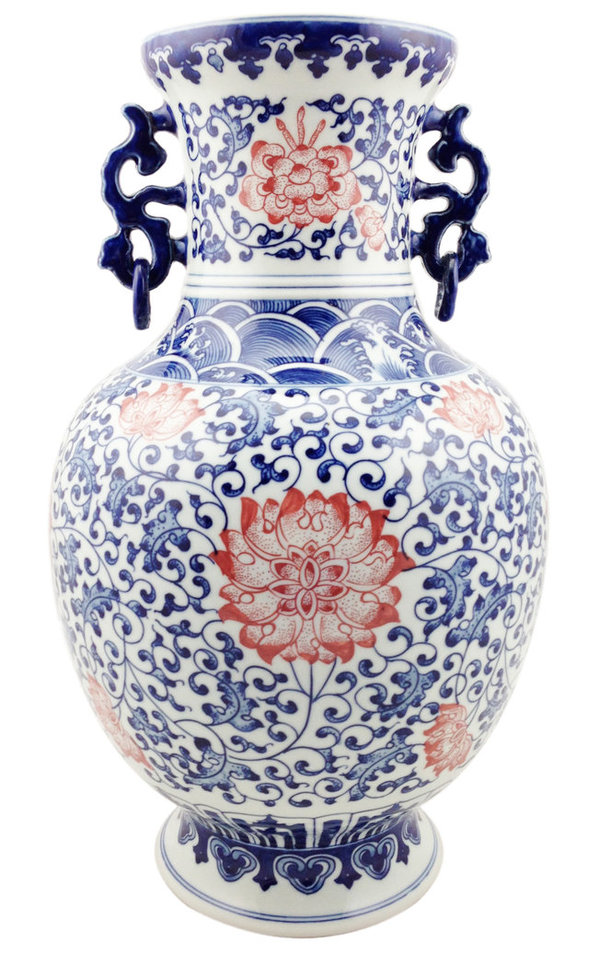 15030015 Chinesisches Porzellan mit Drachenhenkel, H 43 cm