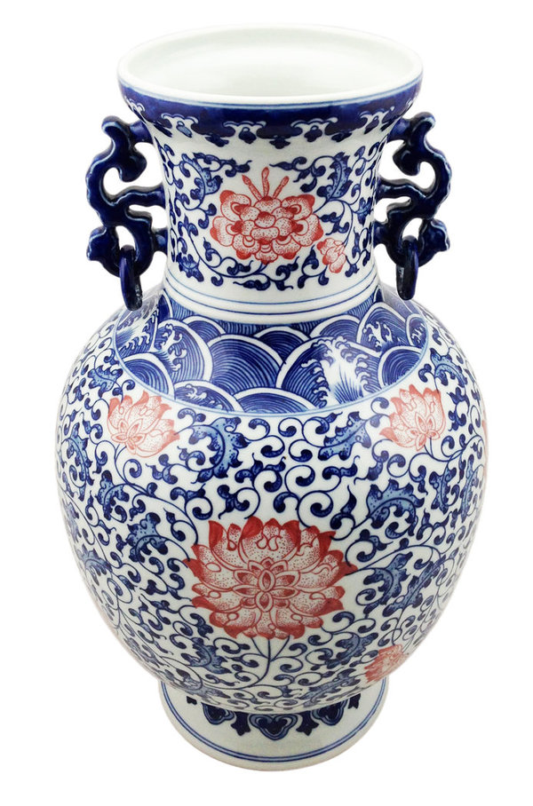 15030015 Chinesisches Porzellan mit Drachenhenkel, H 43 cm