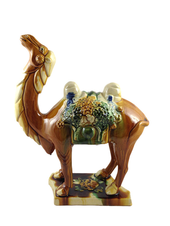 Chinesische Terrakotta Figur Tang Kamel braun, H 40cm
