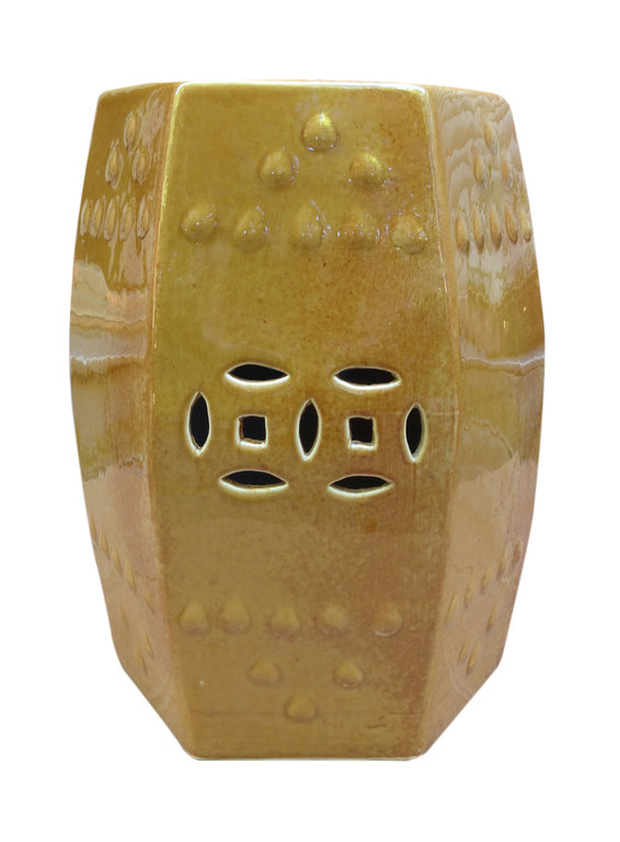 15030024 Chinesisches Porzellan Hocker Braun, H 44cm